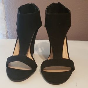 Black suede wedges